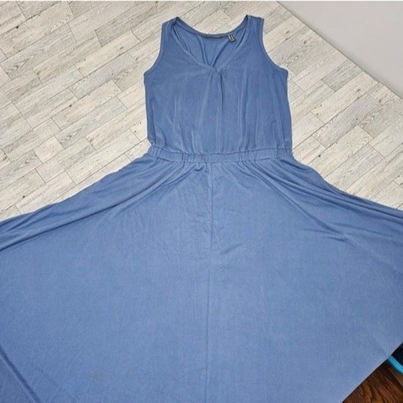 Lisa Rinna Collection Asymmetric Hem Tank Dress Horizon Blue, Size S - Picture 2 of 9